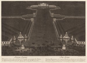 Belysningar runt Canal Grande i Versailles av Jean Lepautre
