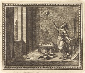 Minerva förvandlar Arachne till en spindel