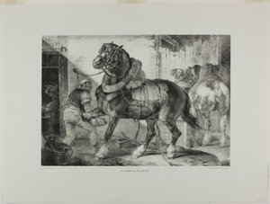 En fransk hovslagare, plansch 12 från olika ämnen tecknade ur livet och på sten (Den engelska sviten) av Jean Louis André Théodore Géricault
