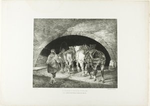 Ingång till Adelphi Wharf, plansch 11 från Olika motiv tecknade efter livet på sten av Jean Louis André Théodore Géricault