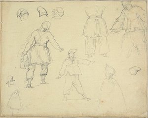 Skisser: Stabil pojke som bär en hink av Jean Louis André Théodore Géricault