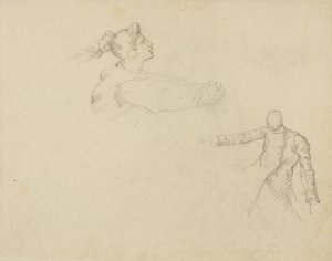Studier av en kvinna och en soldat av Jean Louis André Théodore Géricault