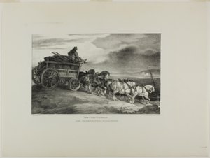 The Coal Wagon, plansch 7 från Various Subjects Drawn from Life and on Stone (The English Suite) av Jean Louis André Théodore Géricault