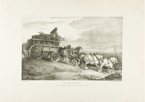 Kolvagnen, plansch 7 från Olika motiv tecknade efter livet på sten av Jean Louis André Théodore Géricault