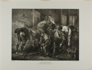 Den engelska hovslagaren, plansch 10 från olika ämnen tecknade från livet och på sten (The English Suite) av Jean Louis André Théodore Géricault