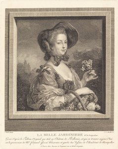 Marquise de Pompadour som en vacker jardiniere. av Jean Louis Anselin