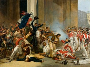 Intagande av Louvren, 29 juli 1830. Massaker av schweiziska gardet, ca. 1832.
