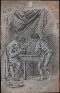 Lazarillo de Tormes stjäl drink från en blind man av Jean Louis Ernest Meissonier