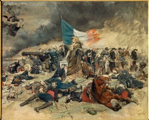 Le Siege de Paris (1870-1871), allegori Paris belägrade av preussarna. Målning av Ernest Meissonier (1815-1891). 1871-1891. Dim 0,53 x 0,70 m Paris, musee d