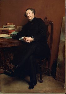 Porträtt av Alexandre Dumas Jr. (1824-1895) 1877 Målning av Jean Louis Ernest Meissonier (1815-1891). Museet för palatsen i Versailles av Jean Louis Ernest Meissonier