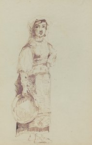 Kvinna med en tamburin (verso) av Jean Louis Ernest Meissonier