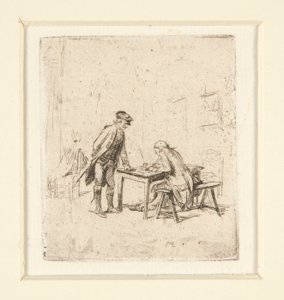 a Rapporten b Harlequin av Jean Louis Ernest Meissonier