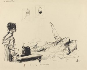 I Versailles. Bochens sändebud, ca. 19141919. av Jean Louis Forain