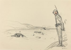 Längs Marne, troligen 1918. av Jean Louis Forain
