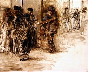 Vid hovet (olja på duk) av Jean Louis Forain