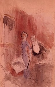 På restaurangen (akvarell) av Jean Louis Forain