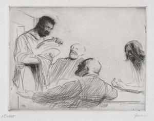 Innan måltiden på Emmaus. av Jean Louis Forain