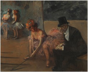 Dansare med en beundrare bakom scenen av Jean Louis Forain