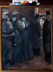 Teaterfoajén. Målning av Jean-Louis Forain (Jean-Louis Forain av Jean Louis Forain