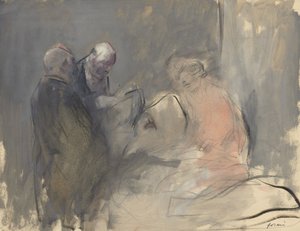 In the Hospital recto Sketch for In the Hospital verso, fjärde kvartalet 1800-talet eller första tredje 1900-talet av Jean Louis Forain