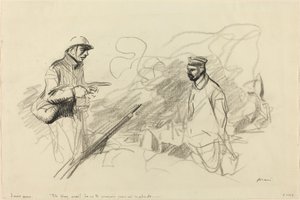 Poilu erkännande tysk soldat, troligen 1918. av Jean Louis Forain