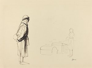 Poilu und Krankenschwester, ca. 1914-1919 von Jean Louis Forain