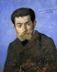 Porträtt av Joris Karl Huysmans, pseudonym för Charles-Marie-Georges Huysmans (Paris av Jean Louis Forain