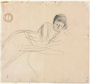 Liggande kvinna (tergo) av Jean Louis Forain