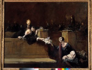 Scene de tribunal Målning av Jean Louis Forain (1852-1931) 1900-talet sön. 0,73x0,92 m Paris, Louvren av Jean Louis Forain
