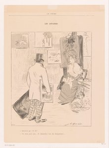 Målarfamilj i studio Les Affaires (titel på objekt) av Jean-Louis Forain