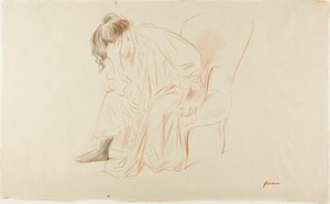 Sittande kvinna, huvudet i höger hand av Jean Louis Forain