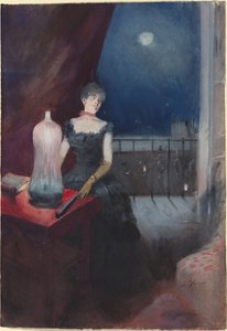 Stående kvinna med en fläkt av Jean Louis Forain