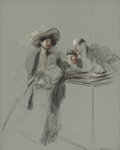 Kunden, fjärde kvartalet 1800-talet eller första tredje 1900-talet. av Jean Louis Forain