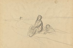 Två figurer på en väg (verso) av Jean Louis Forain