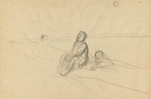 Två figurer på en väg, ca. 1919. av Jean Louis Forain