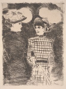 Två kvinnor (etsning) av Jean Louis Forain