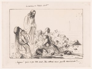 Kvinnor i bombade kyrkan fördömer Kristus Le massacre du Vendredi-Saint (titel på objektet) av Jean Louis Forain