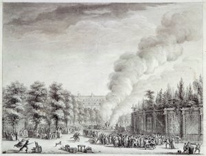 Franska revolutionen: "" Modell av påven brinner i Palais-Royal, 6 april