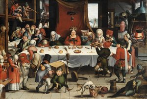 Burlesk fest, ca 1550 (olja på panel)