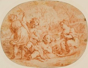 Allegorisk scen med barn som grälar av Jean Marc Nattier