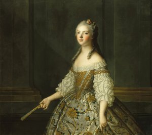 Lady Adelaide av Frankrike 1732-1800, håller en fläkt, ca. av Jean Marc Nattier
