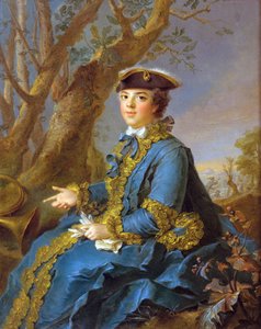 Porträtt av Louise Elisabeth av Frankrike, Infanta av Spanien sedan hertiginnan av Parma (1727-1759)"" - Louise Elisabeth av Frankrike (1727-1759), hertiginna av Parma - Nattier, Jean-Marc (1685-1766) - 1760 - Olja på duk - 40,6x34,9 - Privat samling av Jean Marc Nattier