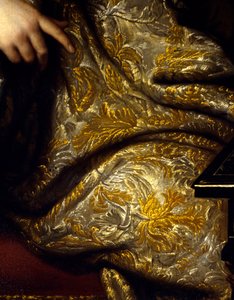 Porträtt av Jean Baptiste (Jean-Baptiste) Colbert (1651-1690) seigneur Marquis de Seignelay, marinminister, son till Colbert. Detalj av draperier. Målning av Marc Nattier (1642-1705) av Jean Marc Nattier
