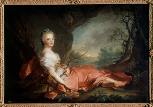 Porträtt av Madame Adelaide av Frankrike (1732-1799) i Diane, dotter till Ludvig XV Målning av Jean Marc (Jean-Marc) Nattier (1685-1766) 1700-talet Sön 1,04x1,41 m av Jean Marc Nattier