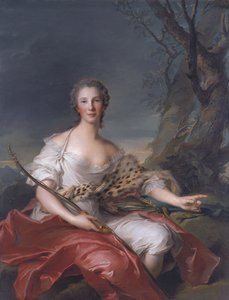 Porträtt av Madame Bouret som Diana av Jean Marc Nattier