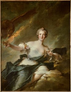 Porträtt av hertiginnan av Chaulnes, representerad i Hebe, förnuftets gudinna (Anne Josephe Bonnier de la Masson (1718-1787), hustru till hertigen av Chaulnes) Det är representerat med en örn som symboliserar guden Jupiter - Målning av Jean Marc ( Jean-Mar av Jean Marc Nattier