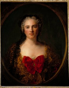 Porträtt av markisin Louise Elisabeth De Dreux Breze Hon bär en klänning prydd med röd knut - Målning av Jean Marc (Jean-Marc) Nattier (1685-1766) 1749 Dim 0,73x0,59 m Douai musee de la Chartreuse av Jean Marc Nattier
