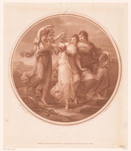 Skönhet (Bellezza) med råd från Prudence (Prudentia), avvisar frestelserna från Folly (Pazzia) av Jean Marie Delattre