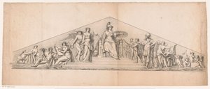 Tympanum med tronande Minerva av Jean Matthieu Kierdorff