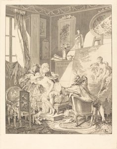 Den ärliga modellen av Jean Michel Moreau after Pierre Antoine Baudouin